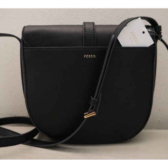 Fossil SHB3161001 Women's Black Pebble Emery Leather Crossbody Bag - Picture 14 of 16